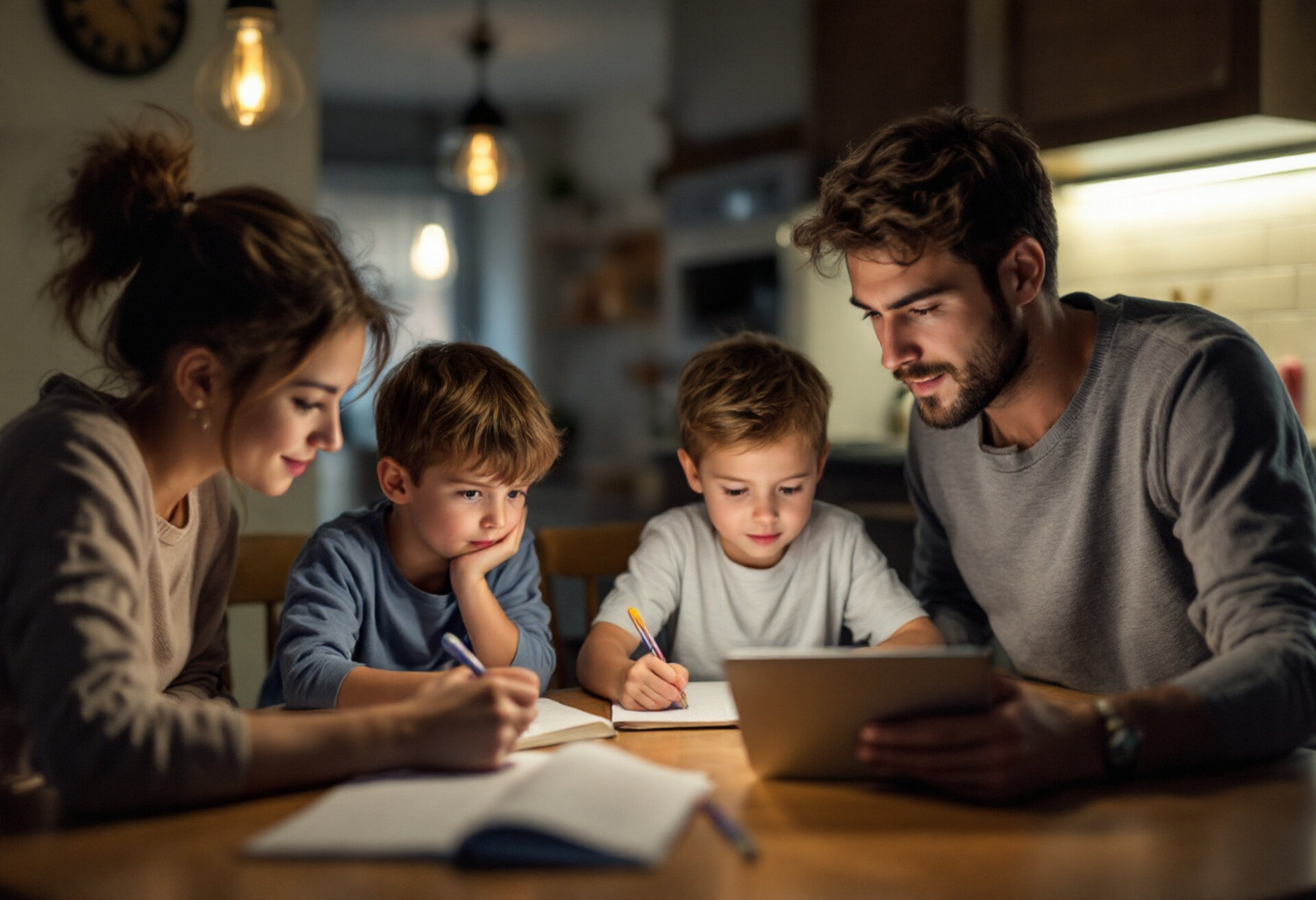 Family reviewing ACA health insurance options on a laptop at home